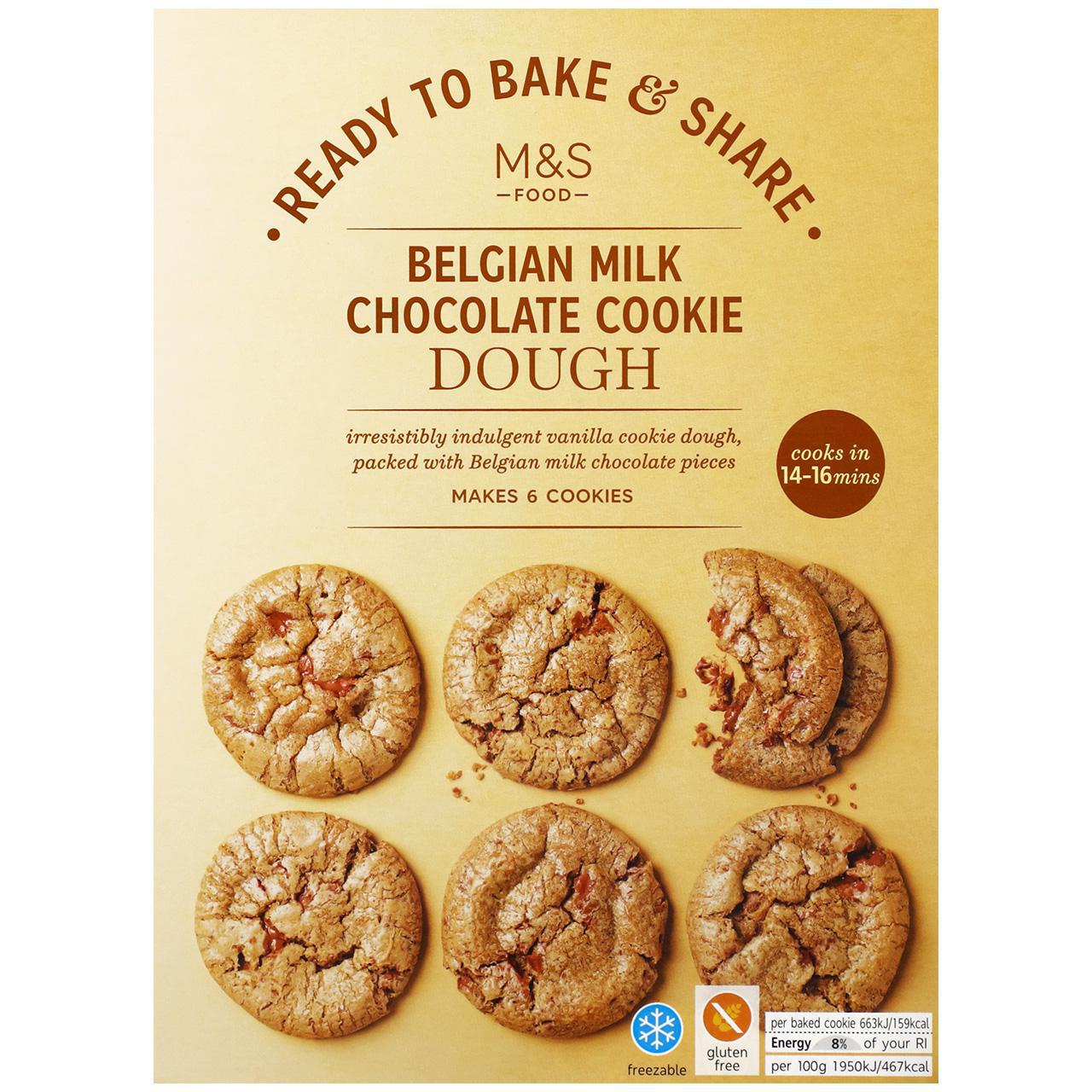 M&S Made Without Ready to Bake Belgian Milk Chocolate Cookie Dough 204g