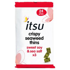 Itsu sweet soy & sea salt crispy seaweed thins multipack 3 x 5g