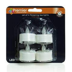 Battery Operated Christmas Tealights, 4pk 4 per pack