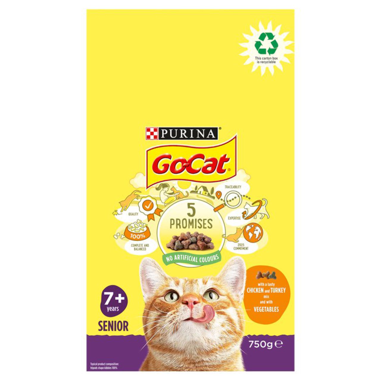 Go-Cat Senior Chicken & Veg Dry Cat Food 750g