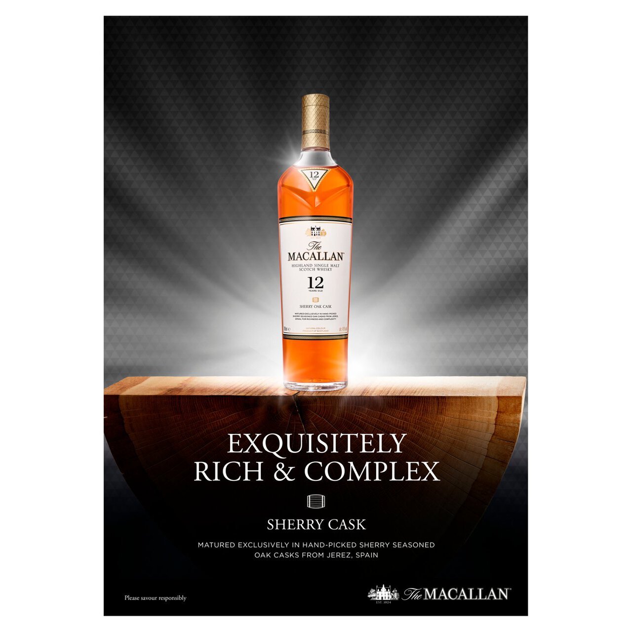 The Macallan 12 Year Old Sherry Oak Single Malt Scotch Whisky 70cl