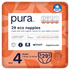 Pura Eco Nappies, Size 4 (7-18kg) 29 per pack