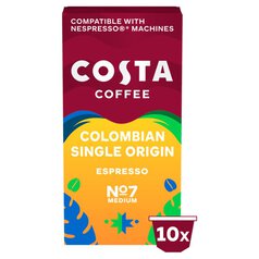 Costa Coffee Nespresso Compatible Columbian Roast Espresso 10 per pack