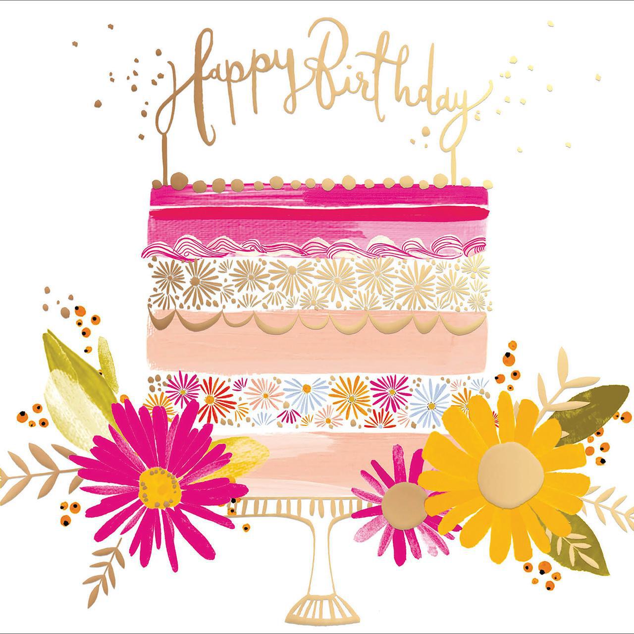 Pink Layers of Joy Birthday Card