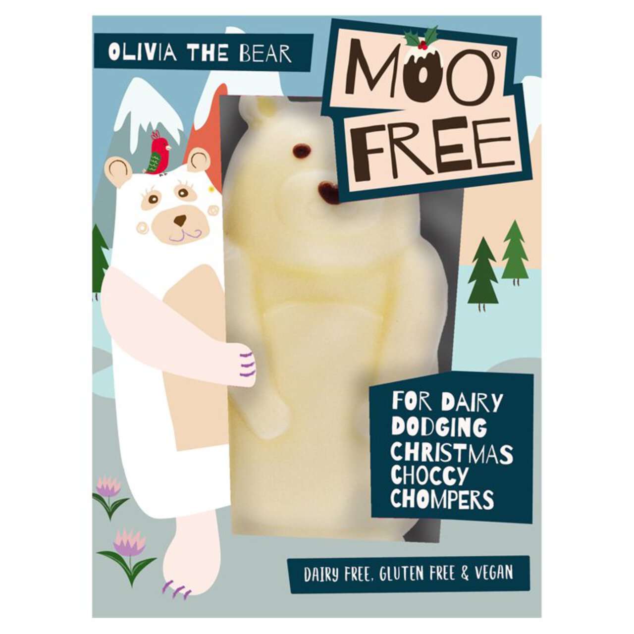 Moo Free Olivia the Bear White Chocolate Shape 80g