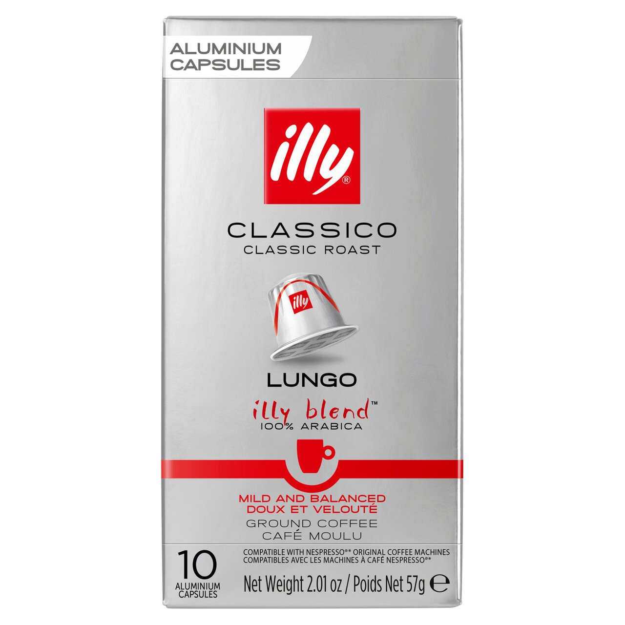 illy Classico Lungo Capsules (10) 10 per pack