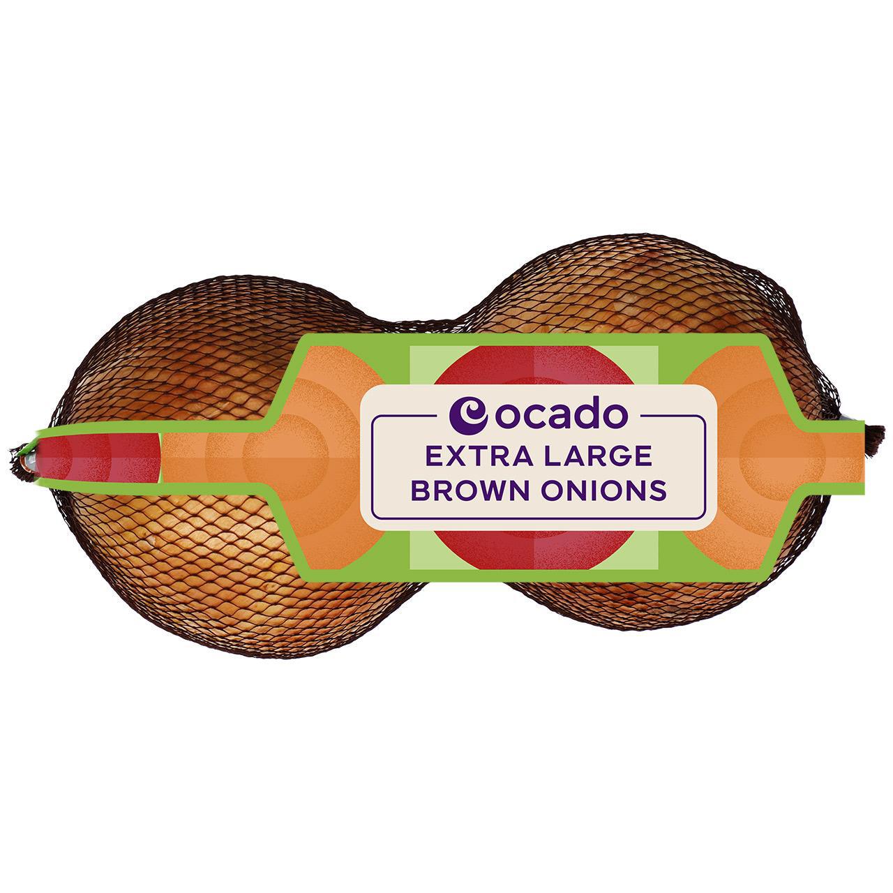 Ocado Extra Large Brown Onions 2 per pack