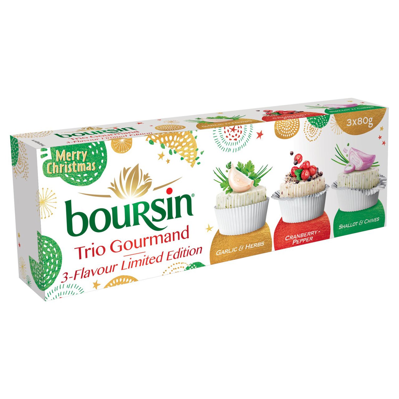 Boursin Christmas Limited Edition Trio Pack 240g