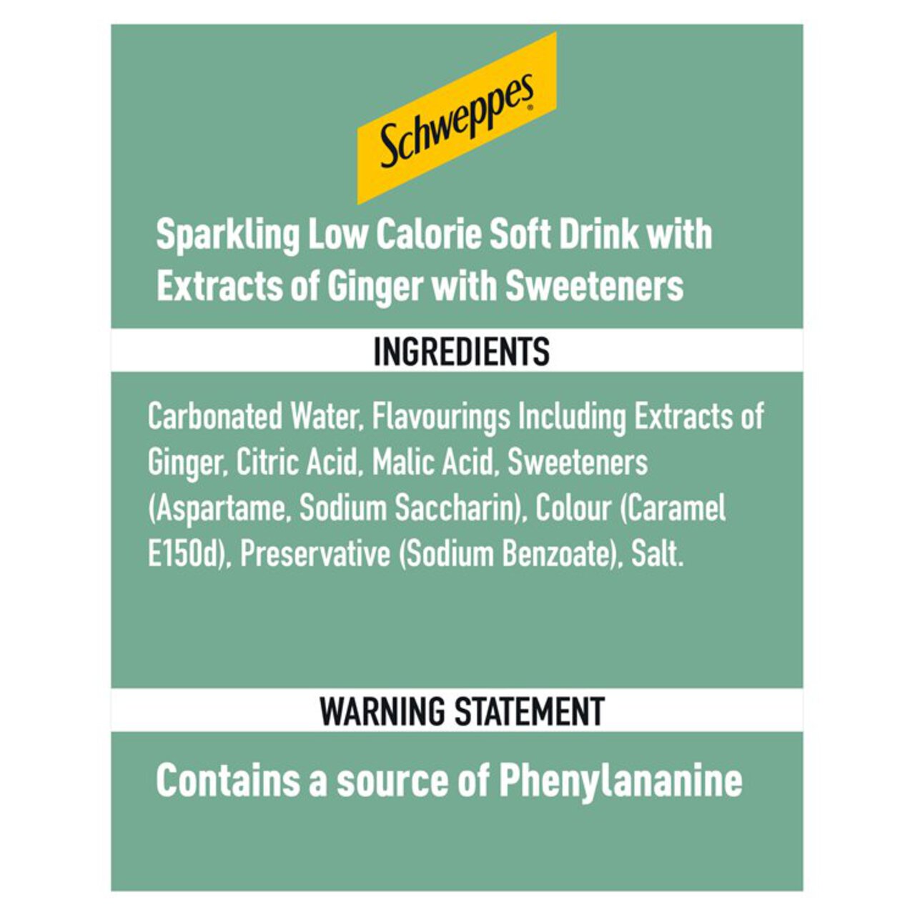 Schweppes Slimline Ginger Ale 1l