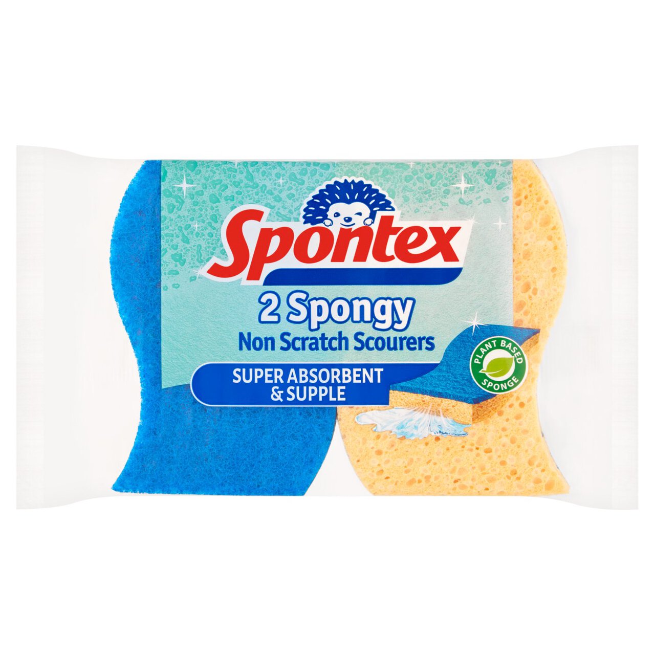 Spontex Non Scratch Super Absorbent Sponge Scourer 2 per pack