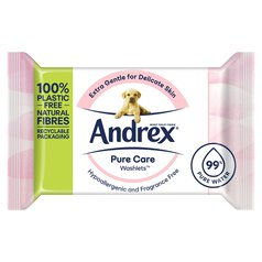Andrex Pure Care Washlets Flushable Toilet Wipes Single Pack 36 per pack