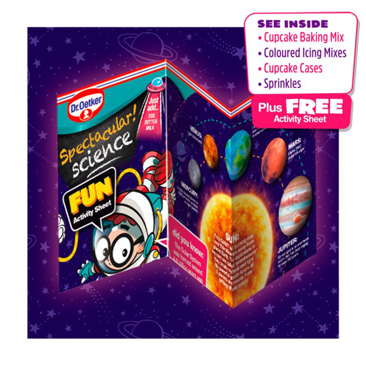 Dr.Oetker Spectacular! Science Create Your Own Solar System Cupcake Mix ...