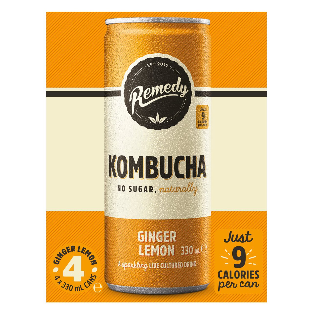 Remedy Kombucha Ginger Lemon Multipack 4 x 330ml