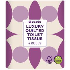 Ocado Luxury Quilted Toilet Tissue 4 per pack