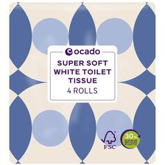 Ocado Super Soft White Toilet Tissue 4 per pack