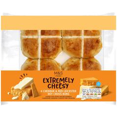 M&S 4 Extremely Cheesy Hot Cross Buns 260g