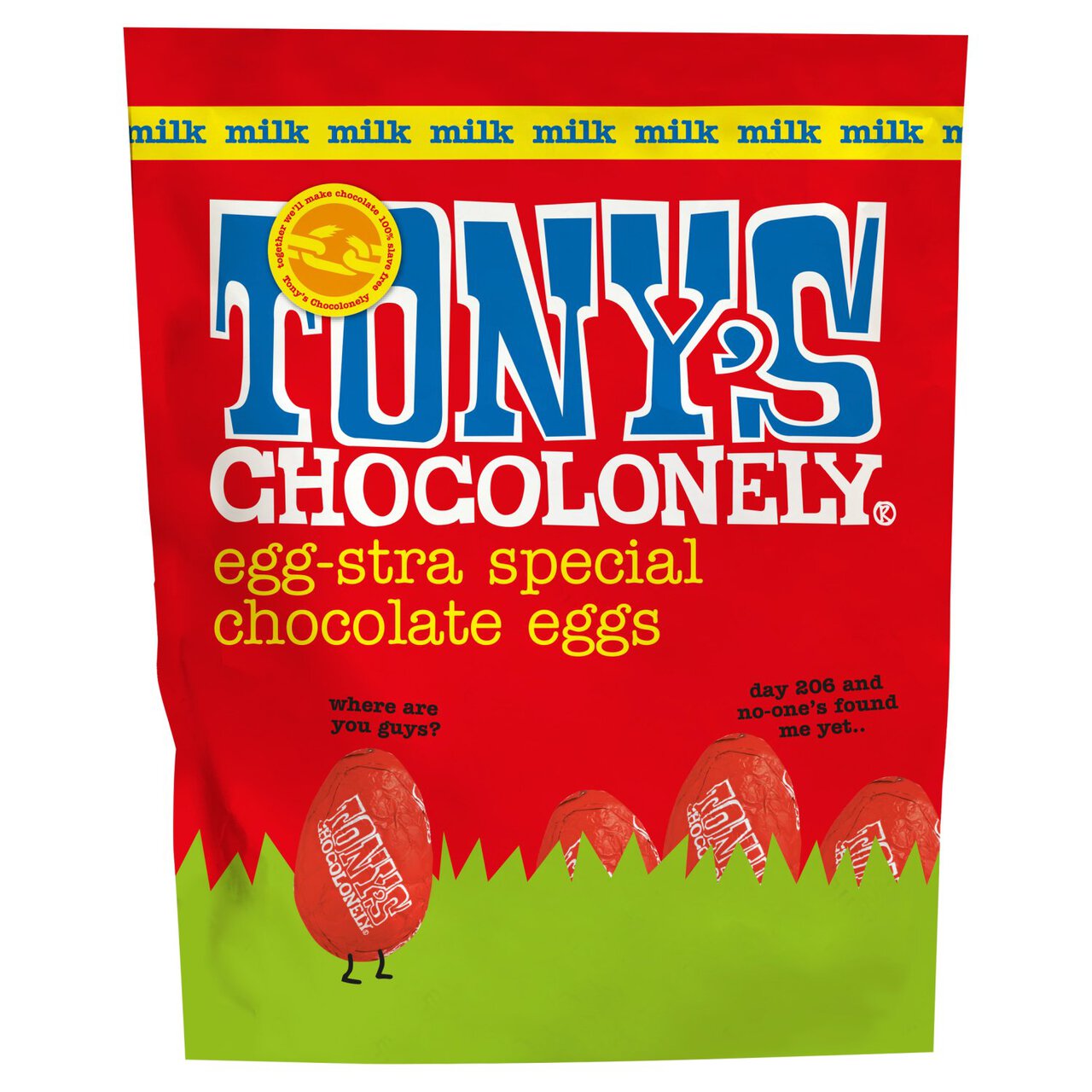 Tony's Chocolonely Easter Eggs Milk Chocolate Pouch 180g