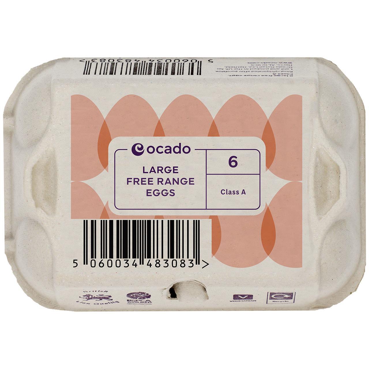Ocado Large Free Range Eggs 6 per pack