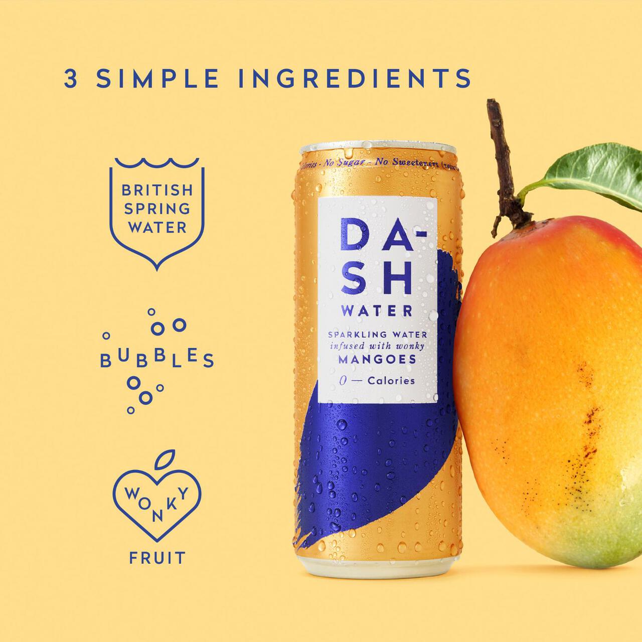 DASH Mango Infused Sparkling Water 4 x 330ml