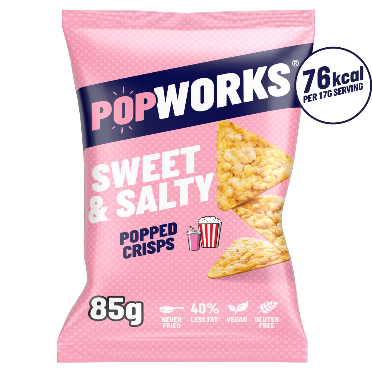PopWorks Sweet & Salty Sharing Popped Crisps 85g