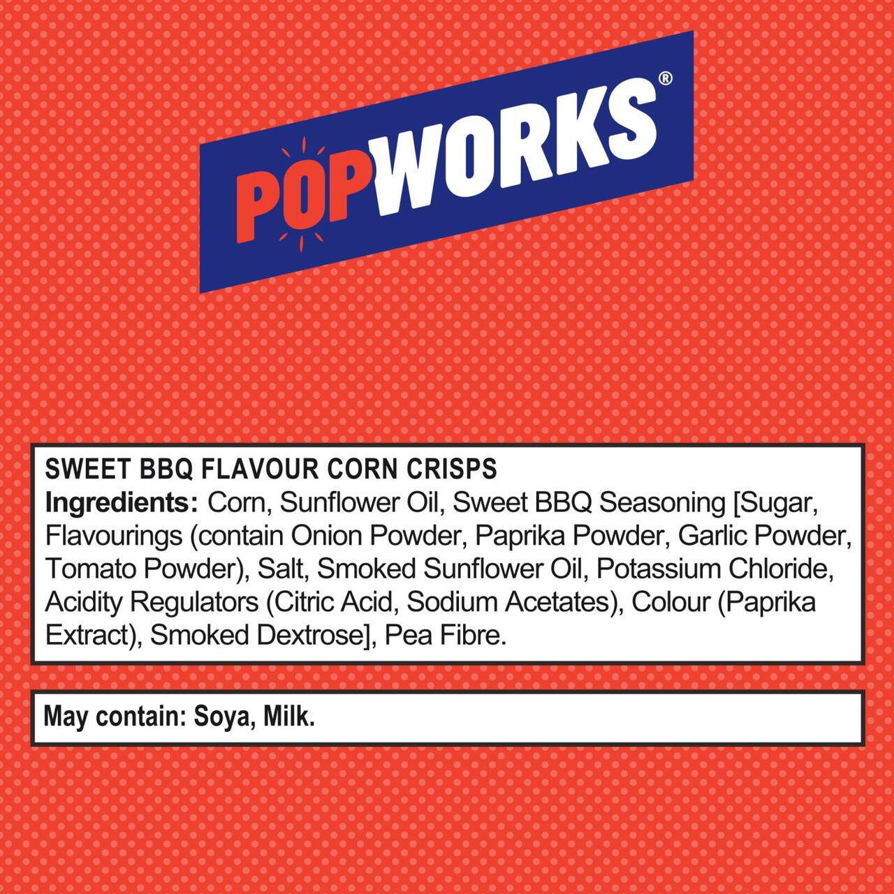 Popworks Sweet BBQ Popped Crisps Sharing Bag 85g