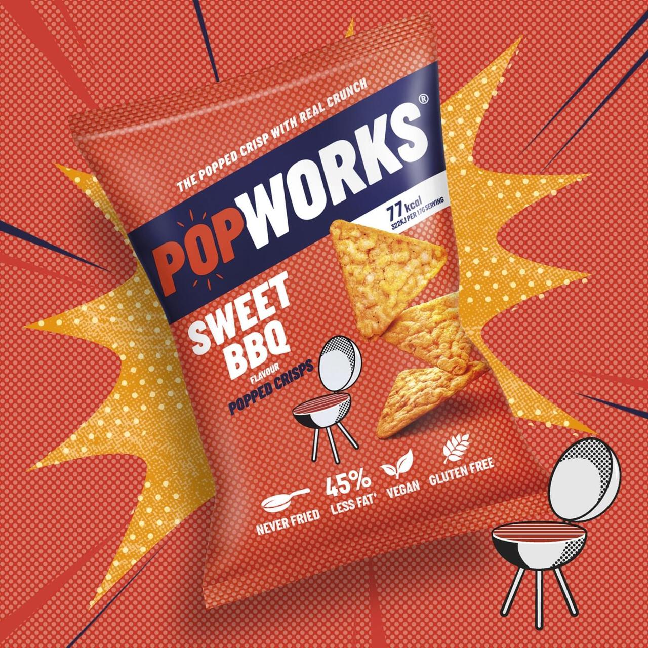 Popworks Sweet BBQ Popped Crisps Sharing Bag 85g