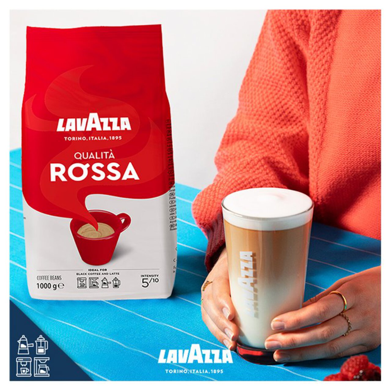 Lavazza Qualita Rossa Coffee Beans (1kg) - Discount Coffee
