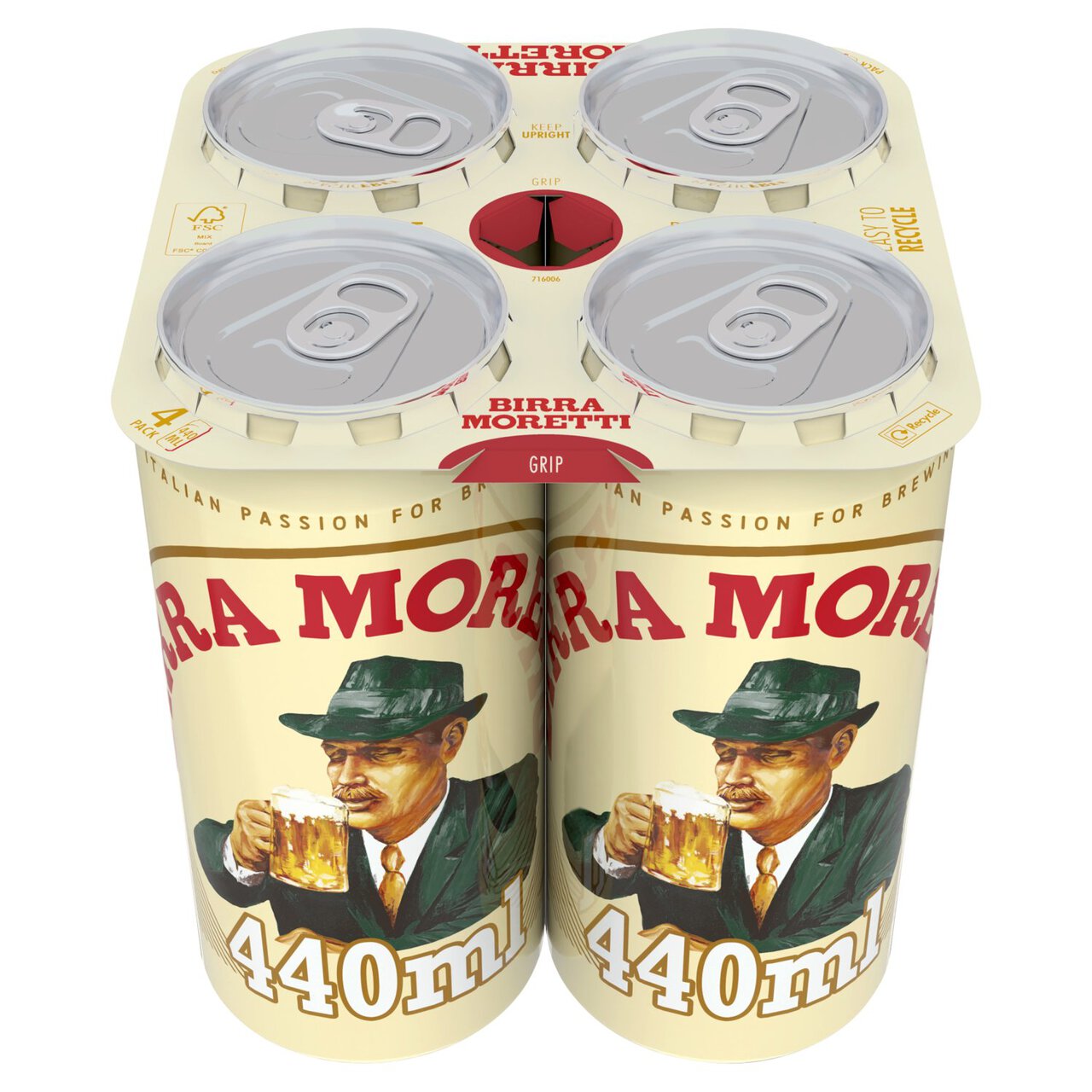 Birra Moretti Lager Beer Cans 4 x 440ml