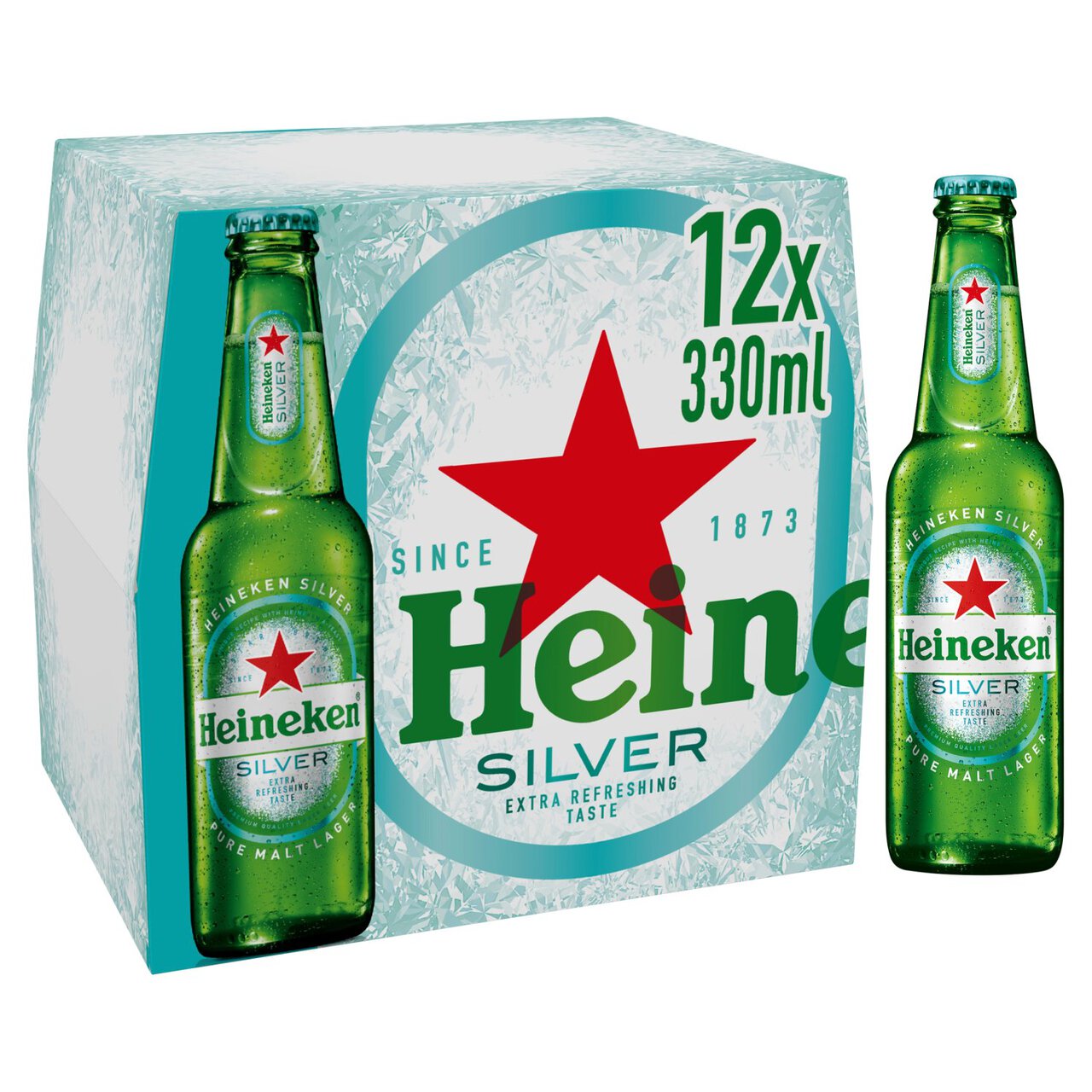 Heineken Silver Lager Beer Bottles 12 x 330ml
