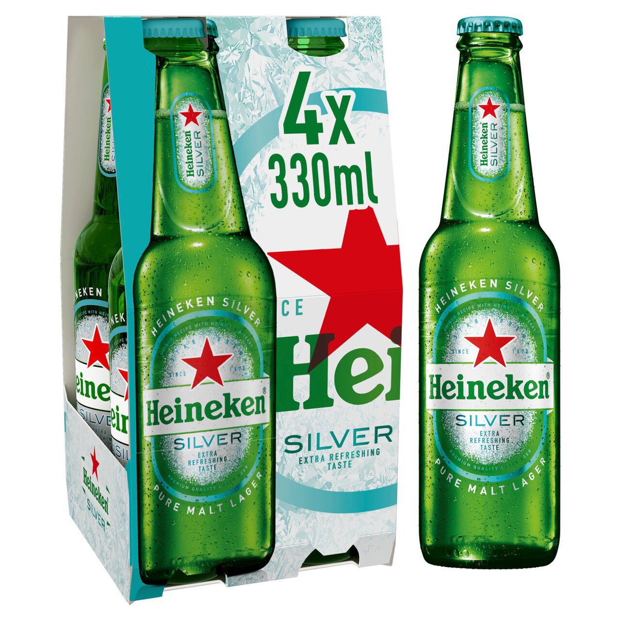 Heineken Silver Lager Beer Bottles 4 x 330ml