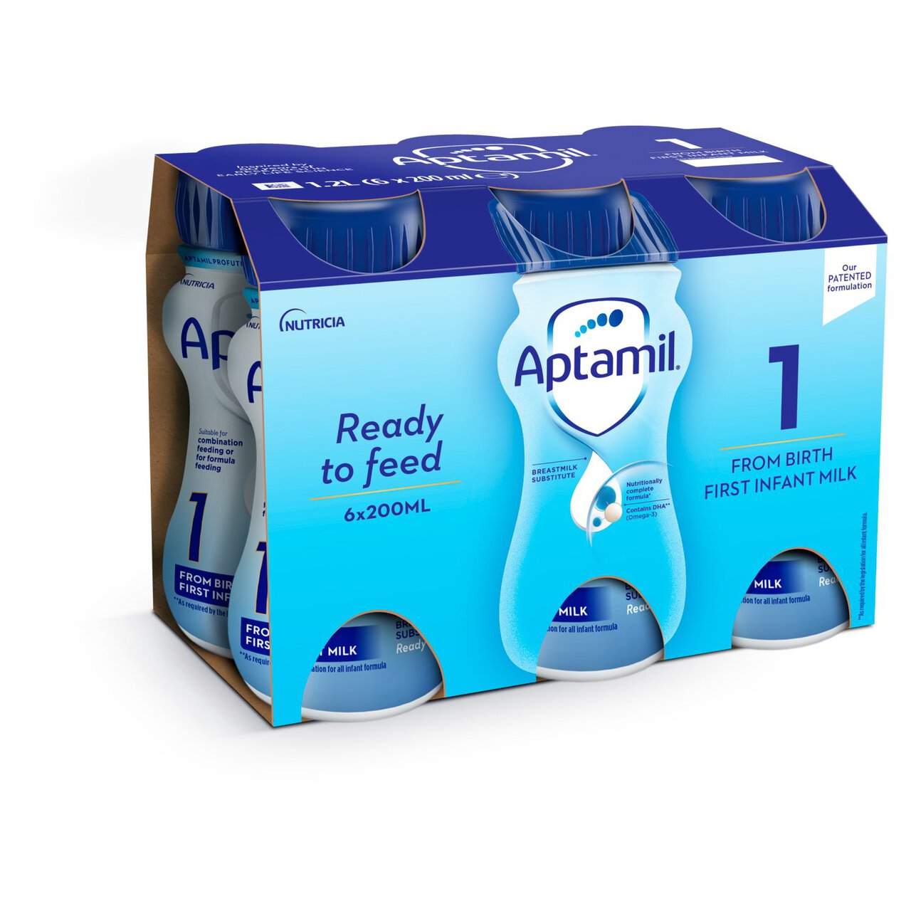 Aptamil 1 First Formula Baby Milk Liquid from Birth Multipack 6 x 200ml