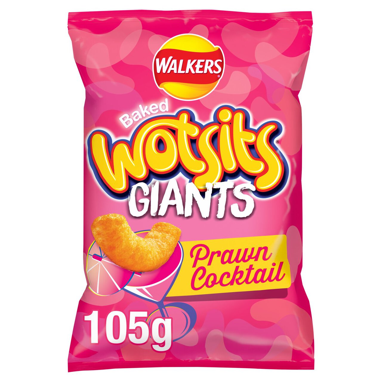 Walkers Wotsits Giants Prawn Cocktail Sharing Bag Snacks 105g
