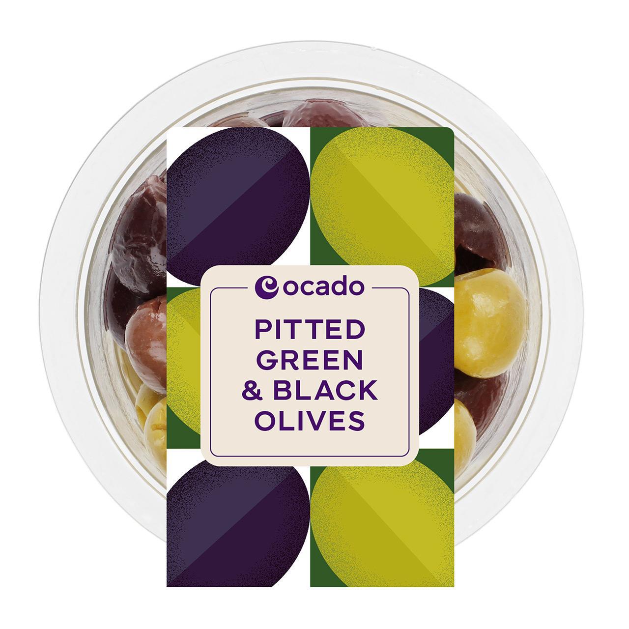 Ocado Pitted Green & Black Olives 120g