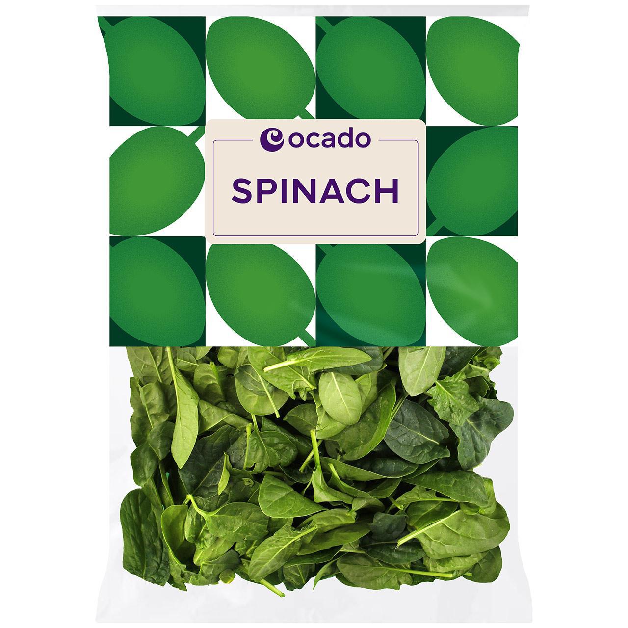 Ocado Spinach Washed & Ready To Cook 400g