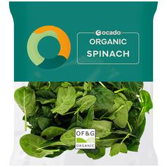 Ocado Organic Washed Spinach 200g