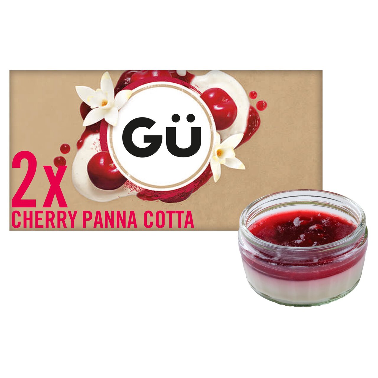Gu Cherry Panna Cotta Dessert 2 x 90g