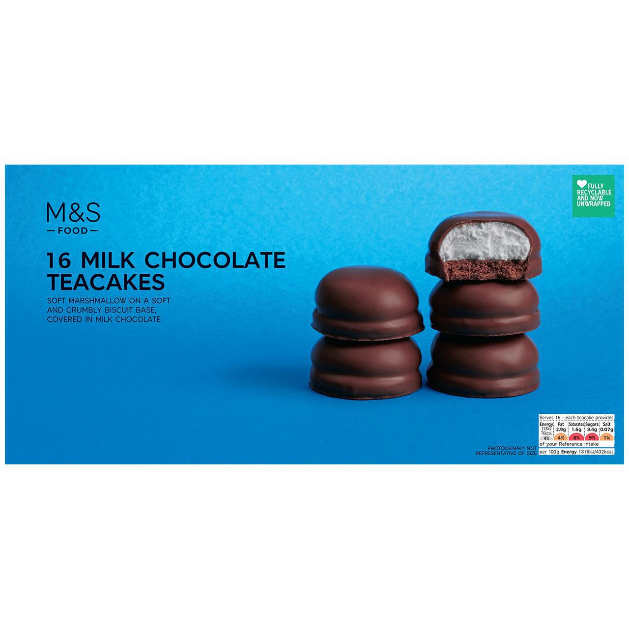 M&S 16 Milk Chocolate Teacakes 280g