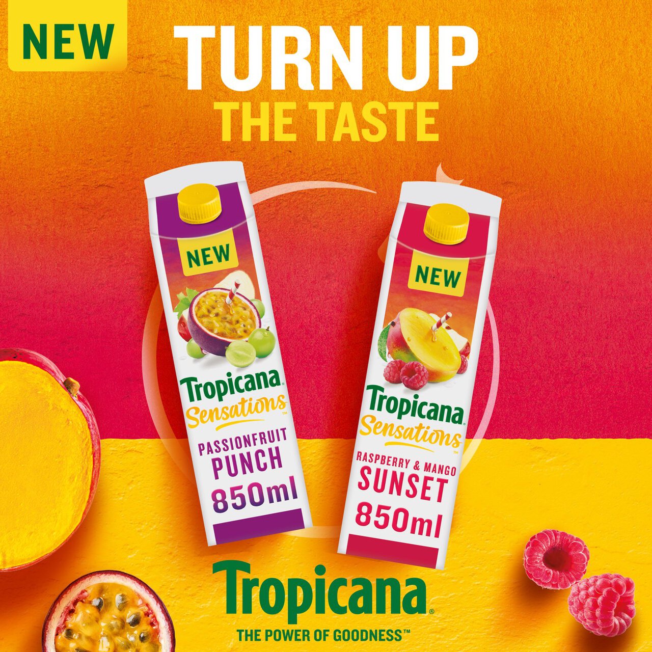 Tropicana Sensations Raspberry & Mango Sunset 850ml