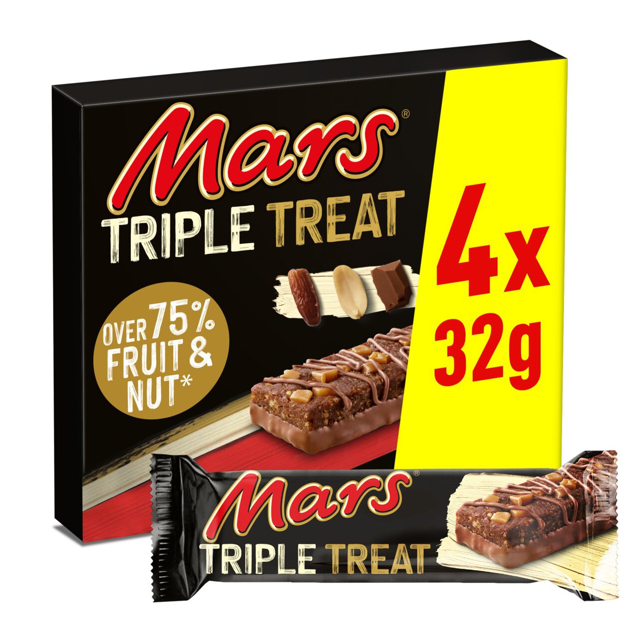 Mars Triple Treat Fruit & Nut Milk Chocolate Snack Bars Halloween Multipack 128g