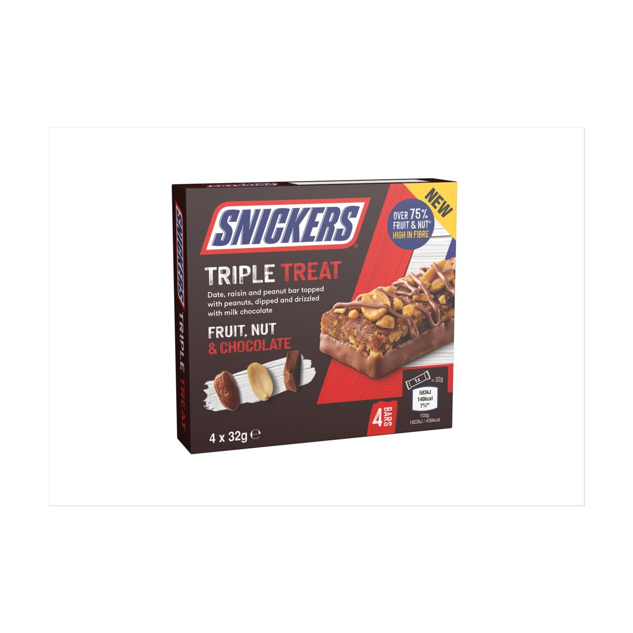 Snickers Triple Treat Fruit & Nut Milk Chocolate Bars Halloween Multipack 128g