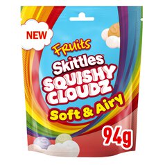 Skittles Squishy Cloudz Chewy Sweets Fruit Flavoured  Sweets Pouch Bag 94g 94g