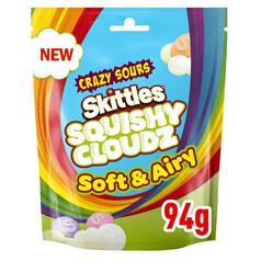 Skittles Squishy Cloudz Sour Sweets Fruit Flavoured  Sweets Pouch Bag 94g 94g