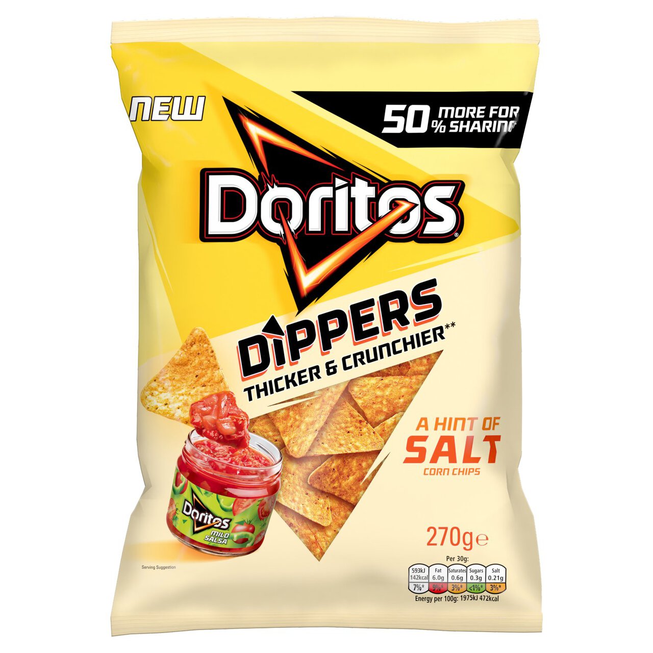 Doritos Dippers Hint of Salt Sharing Tortilla Chips 270g