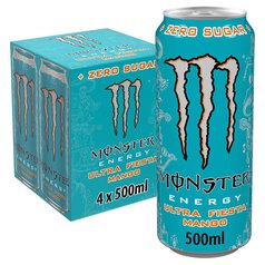 Monster Energy Drink Ultra Fiesta Mango Zero Sugar 4 x 500ml