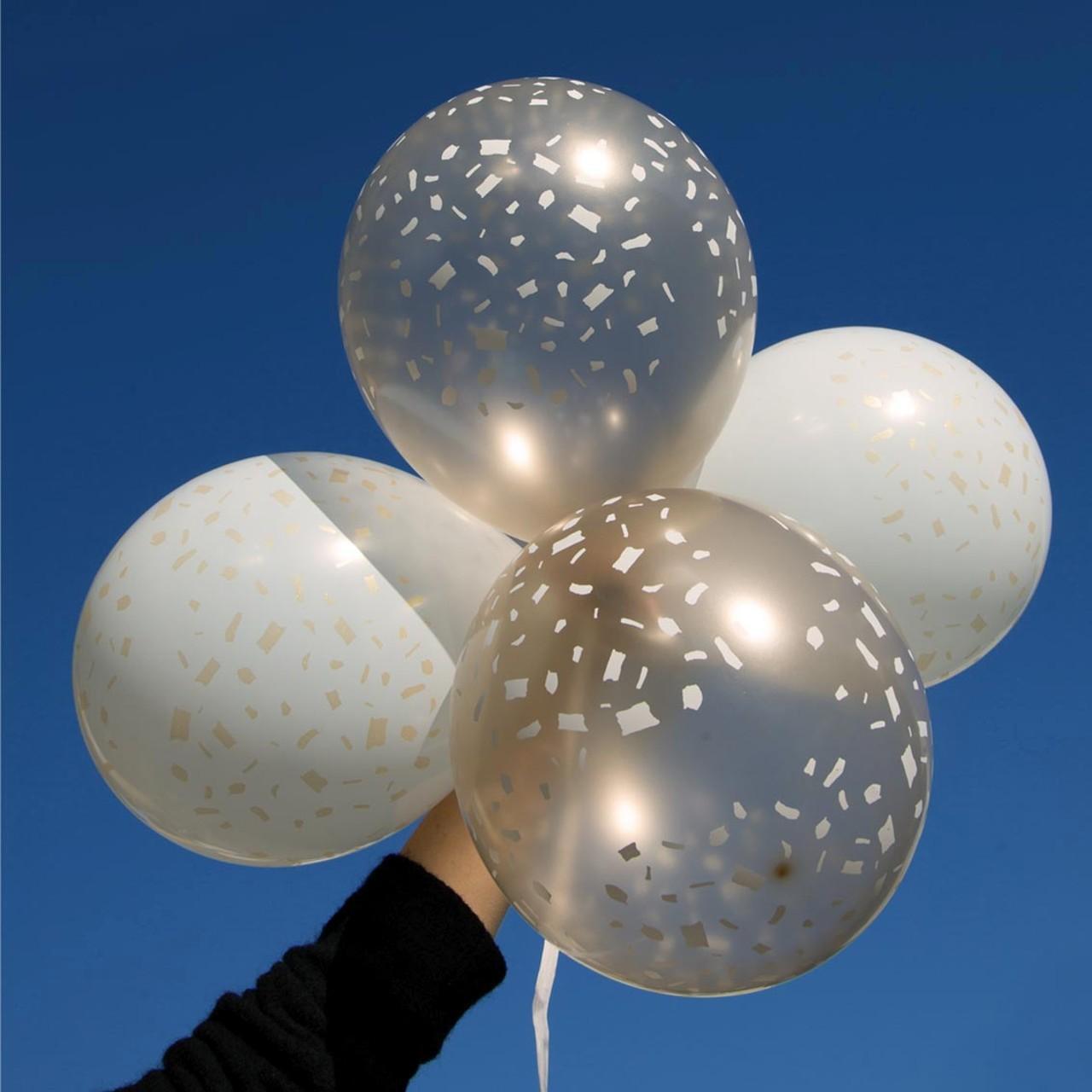 Talking Tables White and Gold Balloons 5 per pack