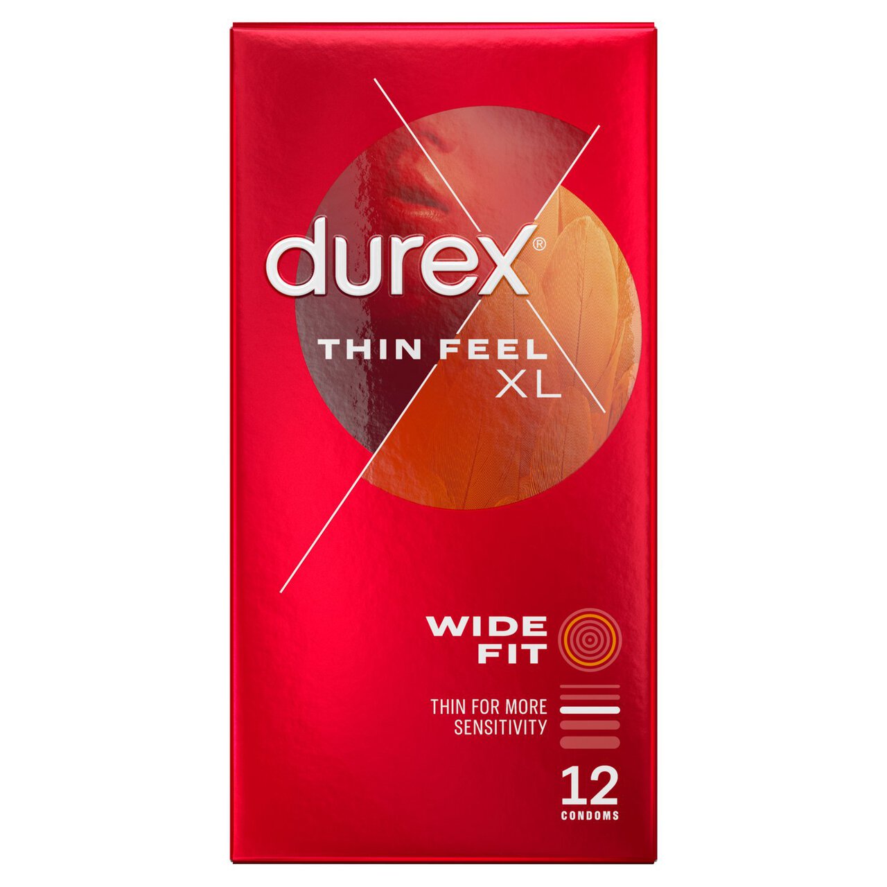 Durex Thin Feel XL Condoms More Sensitivity Wide Fit 12 per pack