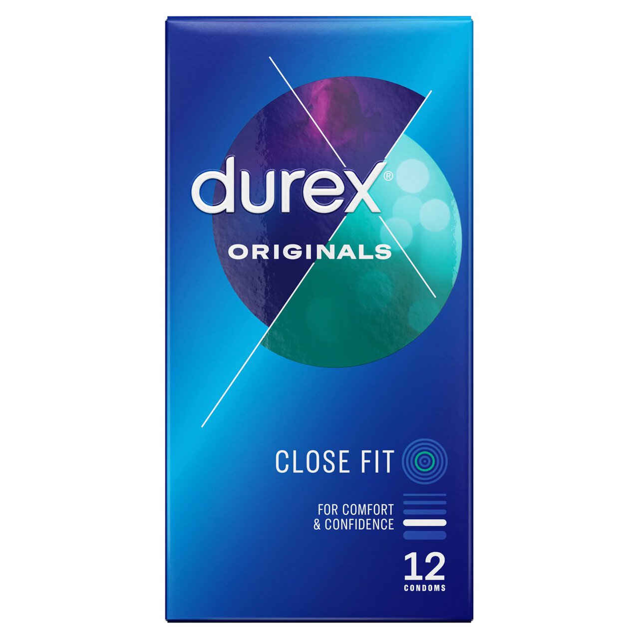 Durex Originals Condoms With Silicone Lube Close Fit 12 per pack