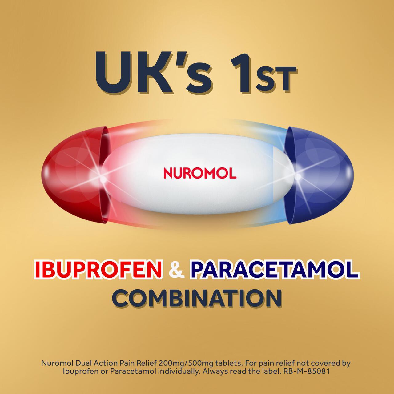Nuromol Dual Action Pain Relief Tablets, Ibuprofen & Paracetamol 16 per pack