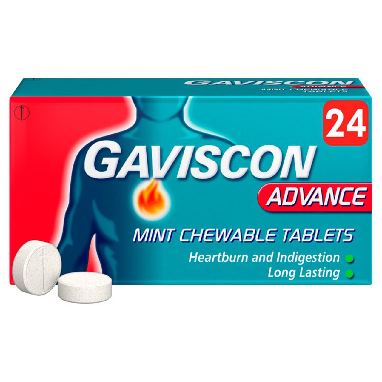 Gaviscon Advance Heartburn & Indigestion Tablets Mint 24 per pack