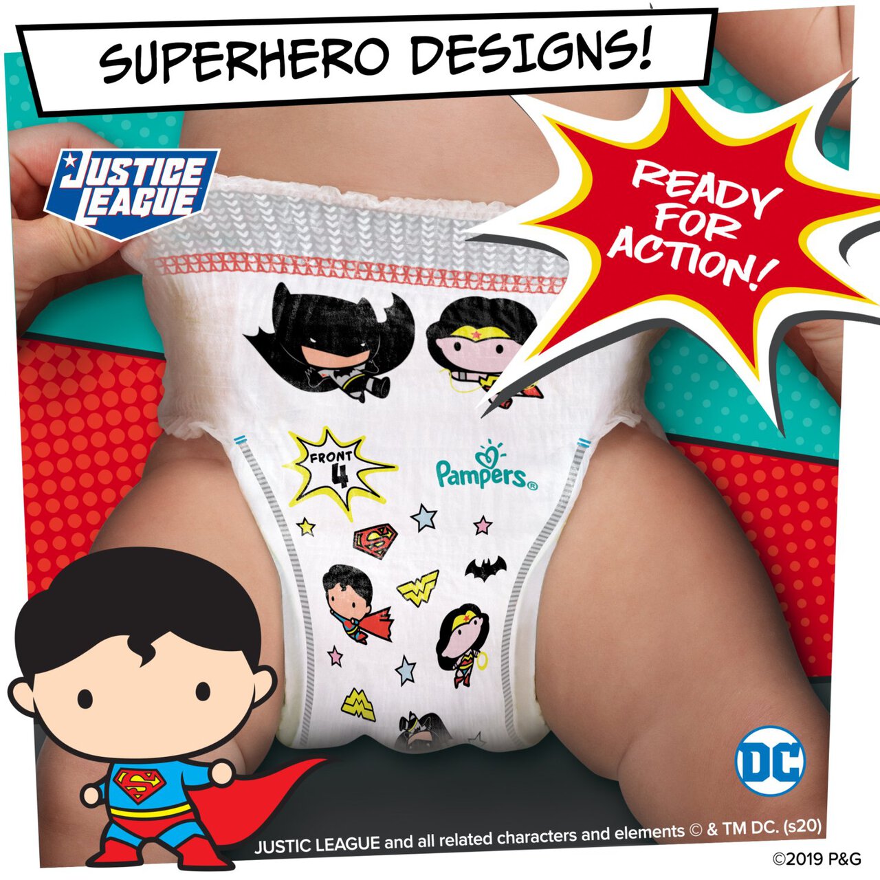 Pampers Baby-Dry Superhero Nappy Pants, Size 7 21 per pack